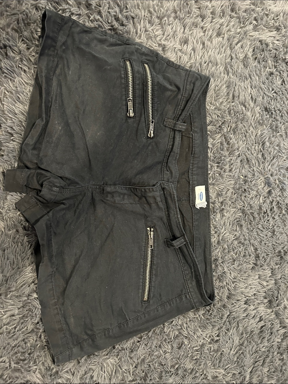 Old Navy Black Women's Cargo Zip-Pocket Shorts